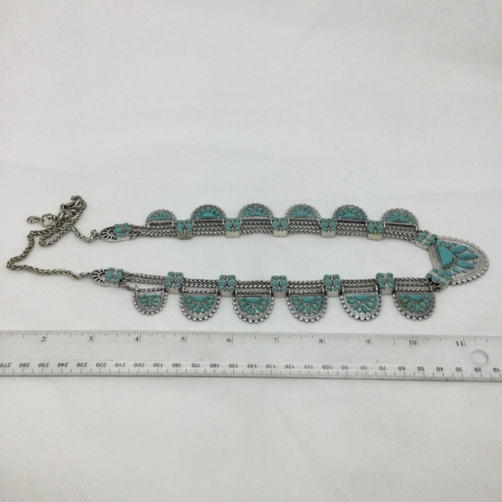 Lucky Brand Aqua and Silver Statement Necklace - Picture 4 of 10